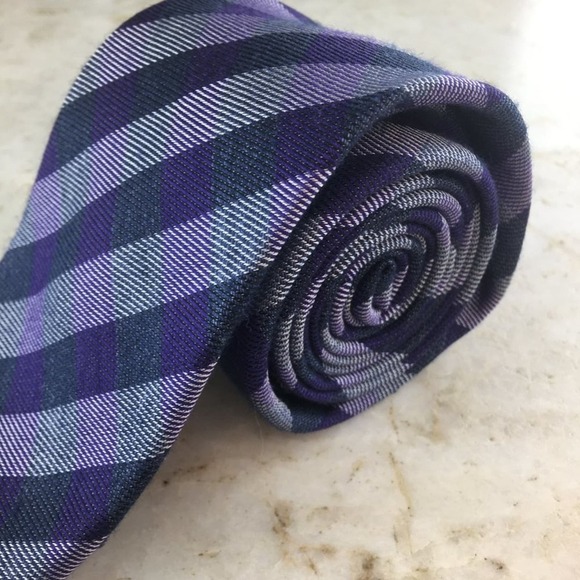 1901 Silk / Wool Blue Purple Regiment Tie - Picture 10 of 10